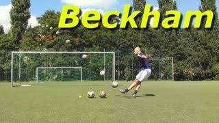 David Beckham Free Kick Shooting drill  Knuckleballs  Sergio Agüero Amazing Volley Goal [upl. by Cerelia]