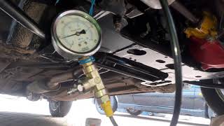 brakes TestingBrakePressures Testing new master cylinder front calipers PRESSURE check Peugeot 309 [upl. by Aneen967]