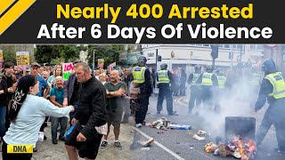 UK Riots 400 Arrested Widespread Vandalism Hits Shops Cars And Homes In Six Day Violence [upl. by Nodnrb389]