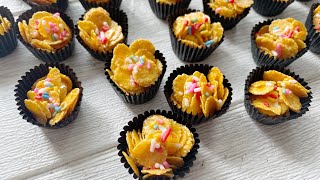 Honey Cornflakes Cookies Recipe  Honey Cornflakes 4 ingredients  Biskut Cornflakes Madu [upl. by Nauqat]