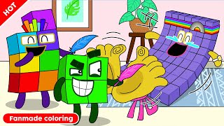 Numberblocks 4 7 are Tickling Numberblocks 63  Numberblocks Fanmade Coloring Story [upl. by Ramoh]