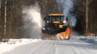 JCB Fastrac mit dem Schneepflug unterwegs Produktvideo  LandtechnikTV [upl. by Larry]