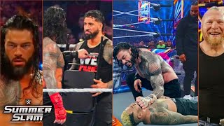 WWE Summerslam 2024  Roman finally came amp destroys solo  Brock Lesnar Bronn champion Highlights [upl. by Kennan]