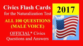 OFFICIAL 100 US CITIZENSHIP INTERVIEW TEST QUESTIONS  ALL 100 CIVICS TEST QUESTIONS MALE VOICE [upl. by Zanze290]