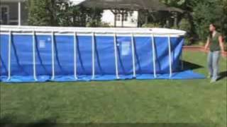 Intex Rectangular Metal Frame Pool Setup Instructions [upl. by Carlen563]