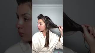 Voluminous blowout hack for flat hair hairhack hairvolume pincurls [upl. by Marsden]