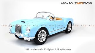 Lancia Aurelia B24 Spider 1955 118 by Bburago diecast scale model car wwwscaleartsincom [upl. by Eanyl]