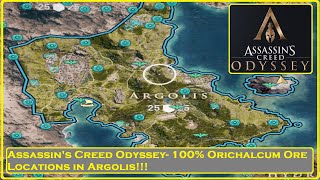 Assassins Creed Odyssey  100 Orichalcum Ore Locations in Argolis [upl. by Adikam]