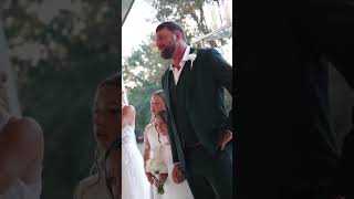 Father and daughters reaction when they saw the bride walking down the aisle [upl. by Huntley]