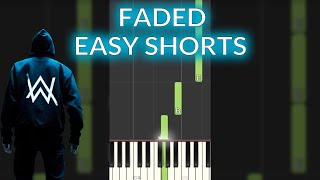 Alan Walker  Faded Easy Piano Tutorial Shorts [upl. by Arturo]