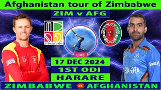 Zimbabwe vs Afghanistan  ZIM vs AFG  1st ODI of Afghanistan tour of Zimbabwe 2024 Live [upl. by Cofsky68]