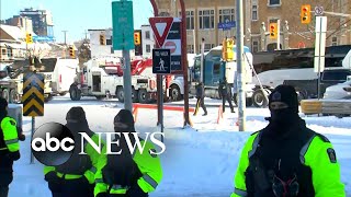 Ottawa police begin arresting protesters clearing streets [upl. by Leong]