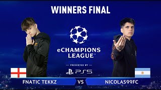 TEKKZ vs NICOLAS99FC  eChampions League Winners Final  FIFA 22 [upl. by Lledner]