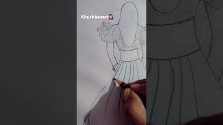 Stylish Girl Drawing l Girl Drawing with pencil l  Short ♥️♥️ pencildrawing [upl. by Rosemari]