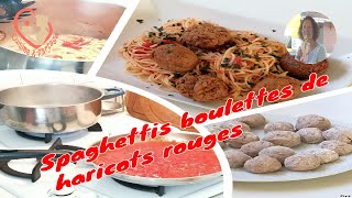 Assiette De Spaghettis Aux Boulettes De Haricots Rouges [upl. by Airdnalahs]