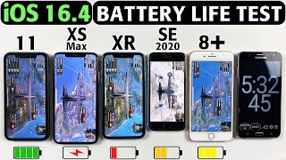 iOS 164 BATTERY LIFE TEST  iPhone 11 vs XS Max vs XR vs SE 2020 vs 8 Plus Battery DRAIN TEST [upl. by Assenej]