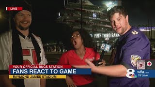 Fans react to Bucs loss against Ravens [upl. by Airdnax]