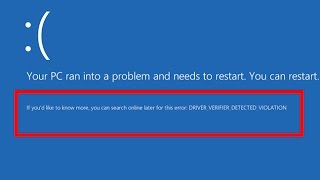 How to fix DRIVERVERIFIERDETECTEDVIOLATION in windows 88110 [upl. by Enelrak829]