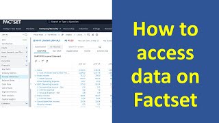 Getting data from Factset [upl. by Hnoj]