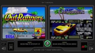 OutRunners Arcade vs Sega Genesis Side by Side Comparison Arcade vs Mega Drive [upl. by Nezah]