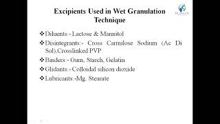 Lecture 8 Wet Granulation Technique By Payal N Vaja [upl. by Umberto]