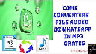 Come convertire file audio di whatsapp in mp3 GRATIS [upl. by Lucius]