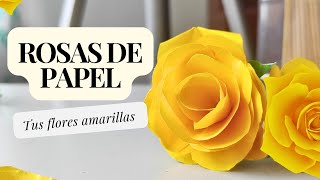 Te enseño a hacer ROSAS AMARILLAS de PAPEL 😸🌼 [upl. by Ahsert]