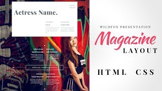 Magazine Layout Design  Html CSS  Responsive Magazine [upl. by Elocan]