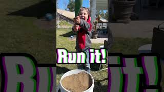 Gold in Home Depot sand goldpanning sluice goldrush fatherson [upl. by Daahsar]