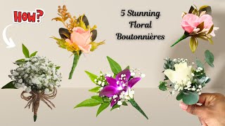 How to Make 5 Stunning Boutonnières for Any Occasion [upl. by Ahsenroc808]