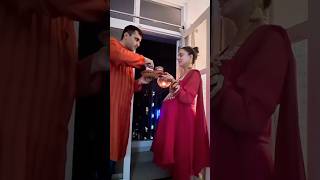 Shraddha Arya With Rahul Karva Chauth celebration 😍😍kundalibhagya shorts [upl. by Aikahc]