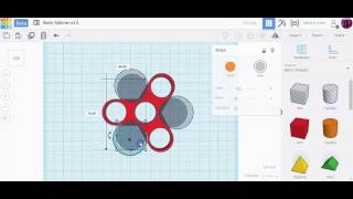 Tinkercad 3D Design Basic Fidget Spinner 2 [upl. by Whallon]