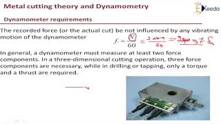 Dynamometer Requirements  Metal Cutting Theory and Dynamometry  Machining Sciences and Tool Design [upl. by Oinesra]