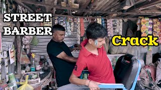 Acupressure Indian Street Barber Head Massage With Loud Neck Cracking On The Roadside ASMR CHAMPI [upl. by Vickey]