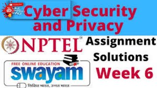 Cyber Security and Privacy NPTEL Assignment 6 week 6 Answers 2024 [upl. by Mahala]