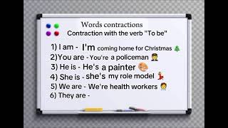 Contractions in English lesson 1 [upl. by Switzer187]