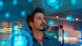 Tony Stark Discovers a New Element Scene  IronMan 2 2010 Movie CLIP HD [upl. by Ydnyl]