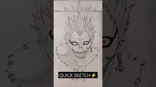 Quick Sketch of Ryuk⚡drawing art shorts [upl. by Harim]