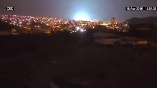 Luces durante Terremoto en Ecuador 16 Abril 2016 [upl. by Odnanreh]