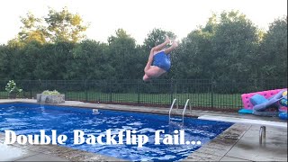 Pool Flips amp DOUBLE BACKFLIP FAIL [upl. by Ariaes]