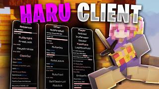 The BEST FREE Minecraft Hacked Client for Legit  Haru Client [upl. by Enyamert]