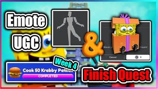 UGC  EMOTE SpongeBob Simulator Script  Finish UGC Quest Week 4 [upl. by Acinhoj523]