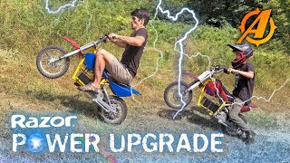 Giving Razor MX650 Electric Dirt Bike a MASSIVE Power Upgrade 38 MPH [upl. by Pickard917]