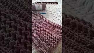 Zigzag Sampler Afghan or Scarf  Bonus crochet pattern  Link in Description [upl. by Esilram]