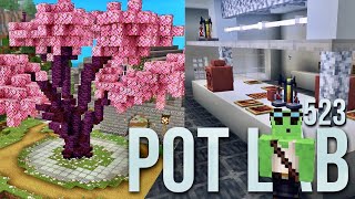 Custom Cherry Tree amp Pottery Lab  Lets Play Minecraft 523 [upl. by Eintrok]