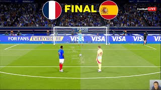 FRANCE vs SPAIN  Penalty Shootout  Final Olympic Games PARIS 2024  Realistic PES Gameplay [upl. by Nomzed]