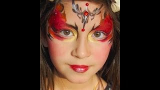 Devil Face Paint Design VIDEO Tutorial [upl. by Quillan]