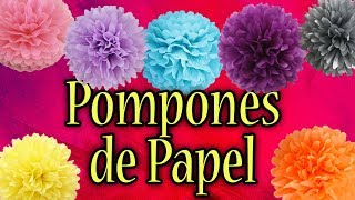 Pompones de papel  4 formas diferentes de hacerlos 😍 [upl. by Nolla950]