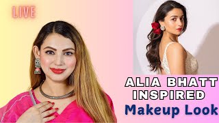 Alia Bhatt inspired Diwali Makeup live [upl. by Balas]