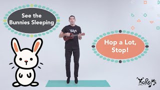 See the Bunnies Sleeping amp Hop a Lot Stop  Kids Music Yoga and Mindfulness with Yo Re Mi [upl. by Notslah]